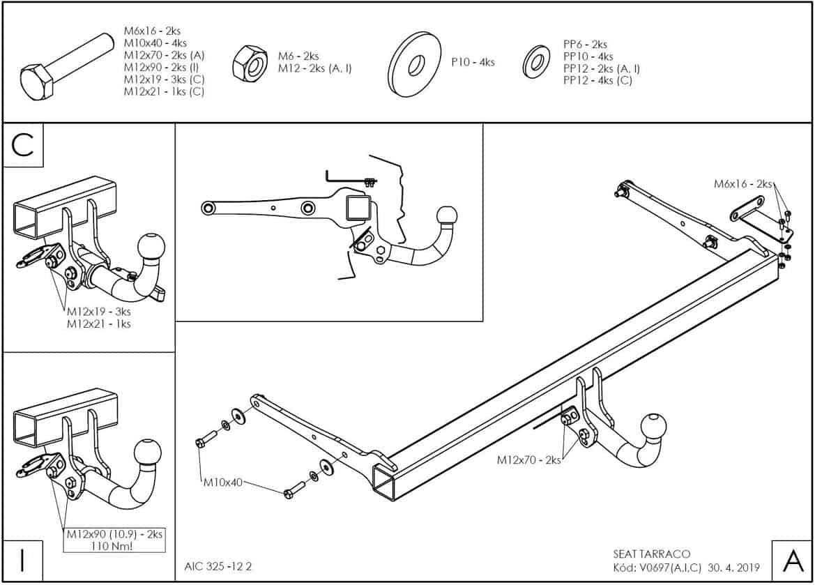 Hak holowniczy Seat Tarraco od 2018r.