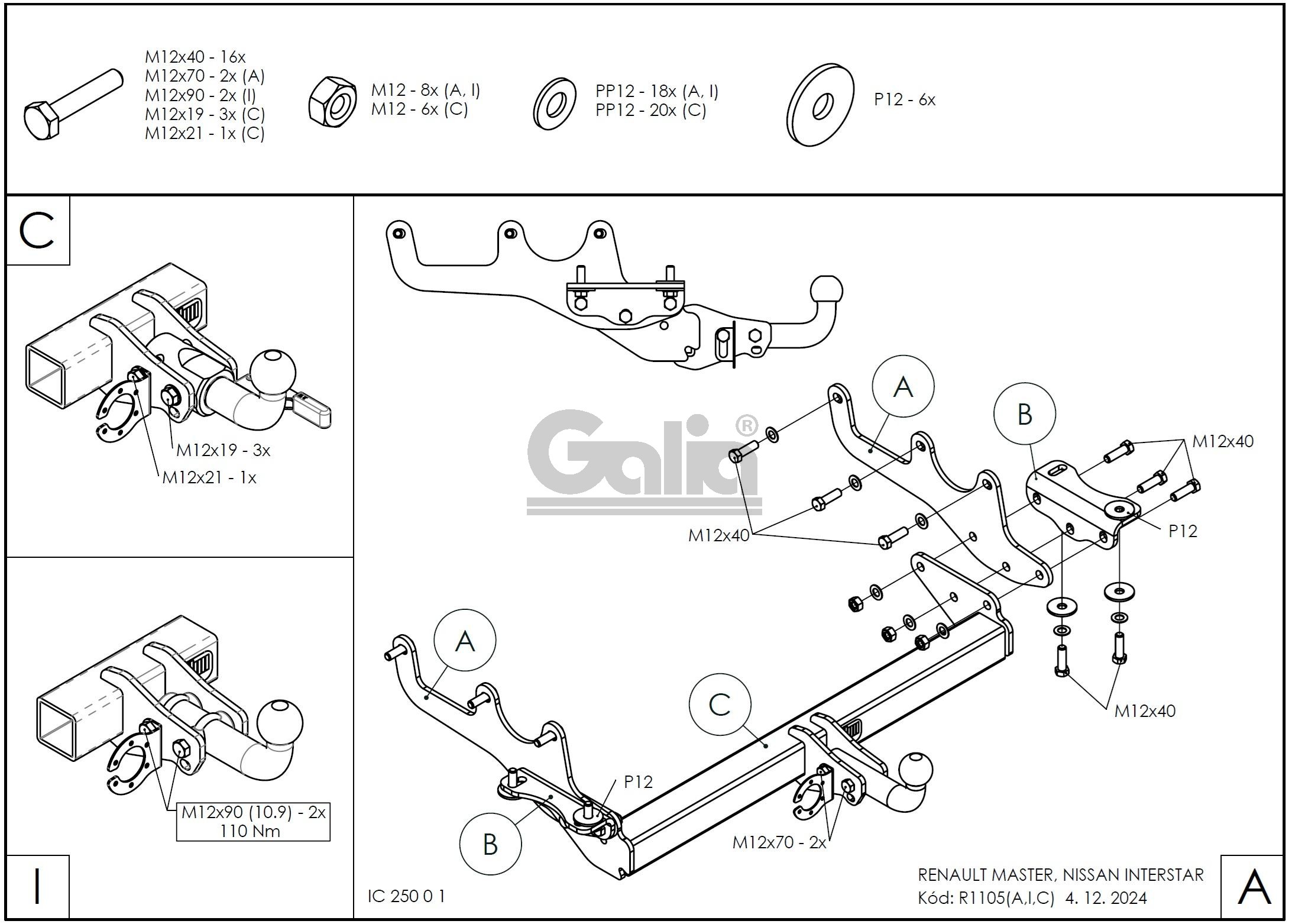 Hak holowniczy Renault Master bez stopnia (od roku 2024)